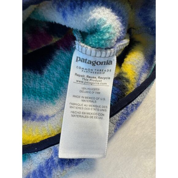 Patagonia Womens Synchilla Fleece Jacket Navy Timber Twist Geometric Size L - Picture 7 of 10